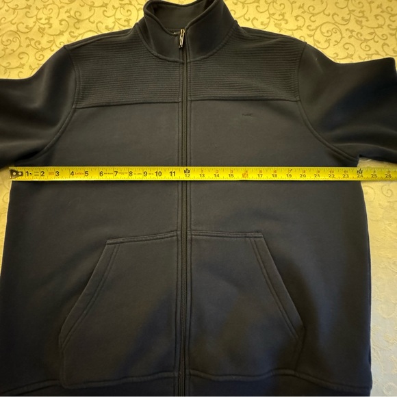 Michael Kors Mens Front Zip Logo Cotton Navy Sweatshirt - Picture 11 of 14